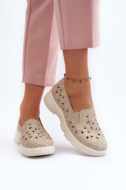 Beige Women's Cut-out Shoes Emilei