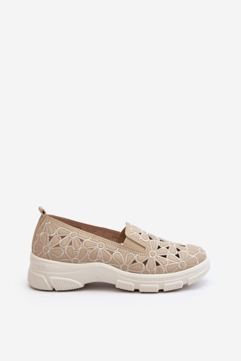 Beige Women's Cut-out Shoes Emilei