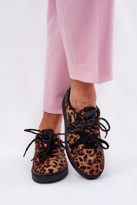 Low Women's Sports Shoes In Leopard Print Brown Zelevelis