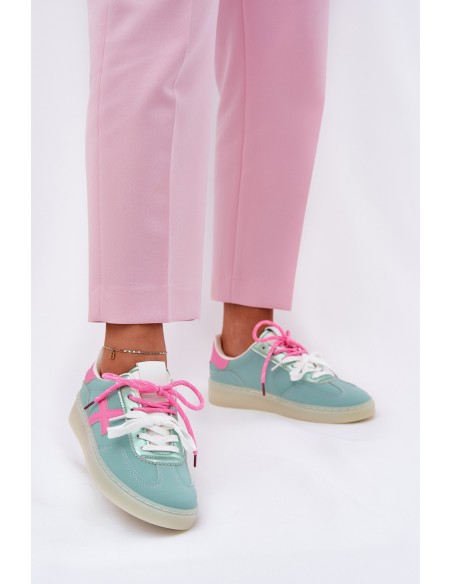 Žemi moteriški sportiniai bateliai iš Leopard Mint Pink Zelevelis
