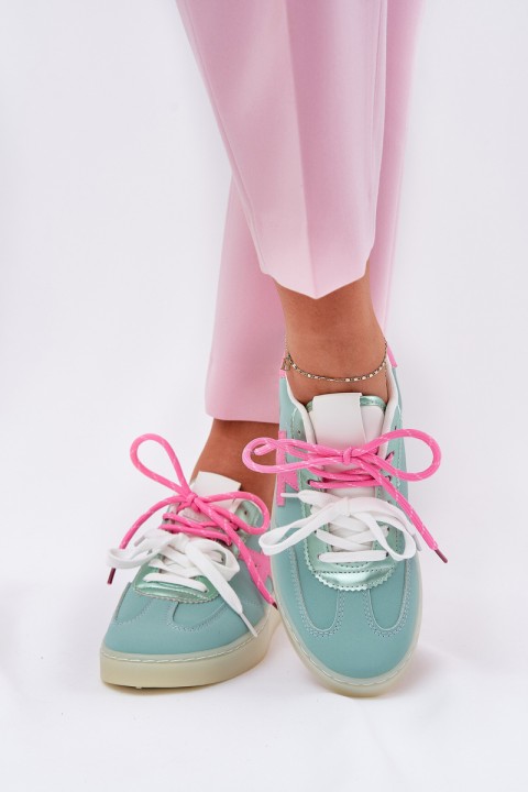Low Women's Sports Shoes In Leopard Mint Pink Zelevelis