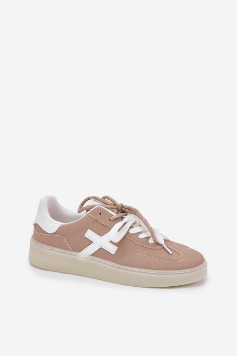 Žemi moteriški sportiniai batai smėlio spalvos Zelevelis