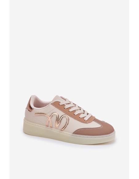 Low Women's Sports Shoes Made Of Eco Leather Gold-Beige Iladira