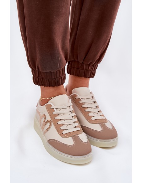 Low Women's Sports Shoes Made Of Eco Leather Gold-Beige Iladira