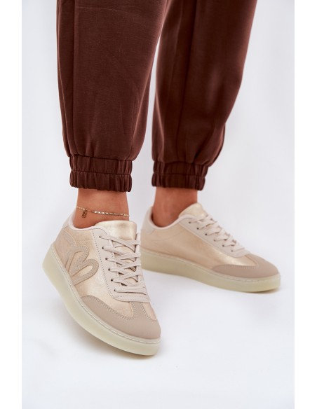 Low Women's Sports Shoes Made Of Eco Leather Beige Iladira