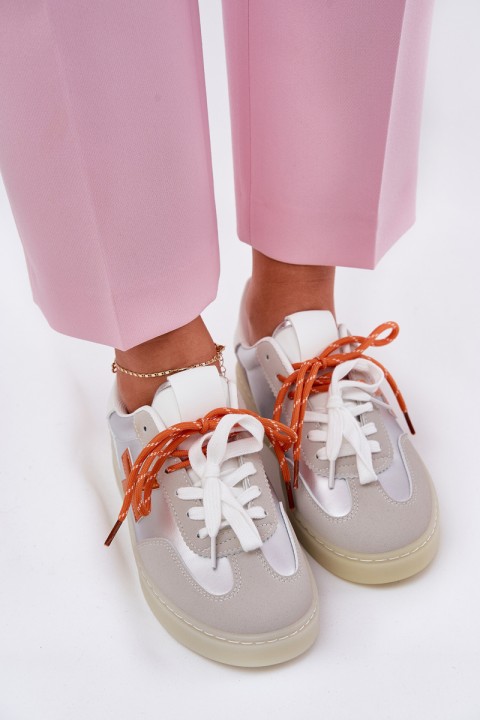 Žemi moteriški sportiniai bateliai Sidabriniai Zelevelis