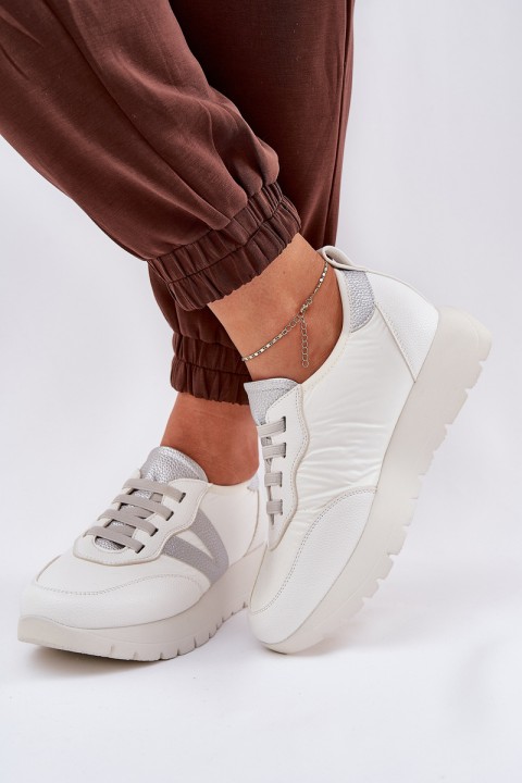 Womens Sports Shoes On Platform Vinceza 58510 White