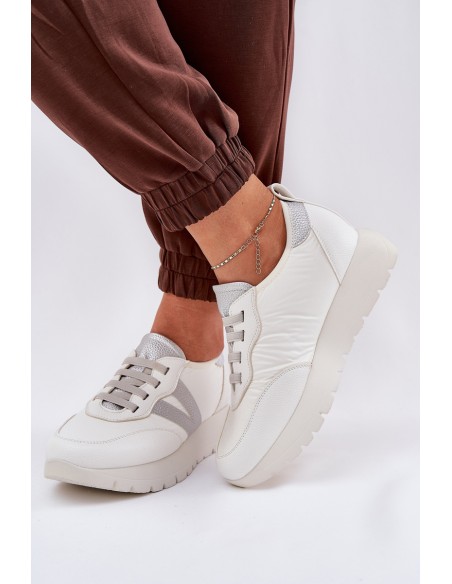 Womens Sports Shoes On Platform Vinceza 58510 White