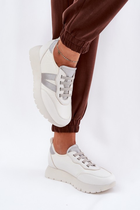 Womens Sports Shoes On Platform Vinceza 58510 White