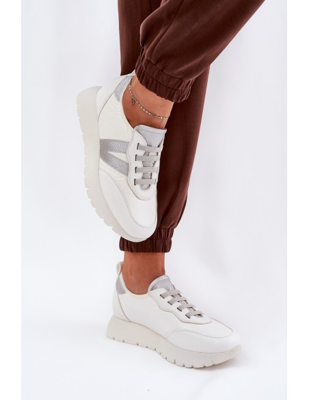 Womens Sports Shoes On Platform Vinceza 58510 White