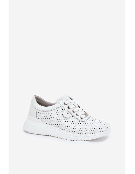Women's Leather Sports Shoes Vinceza 79532 White