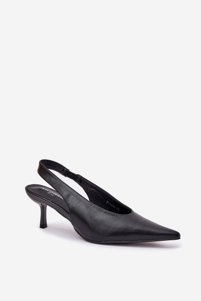 Lacquered High Heels With Open Heel Black Emmizola 2