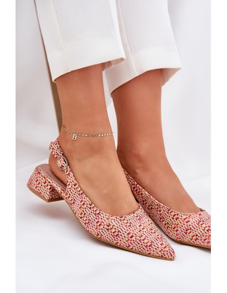 Woven Women's Sandals On A Delicate Heel Multicolor Jorela