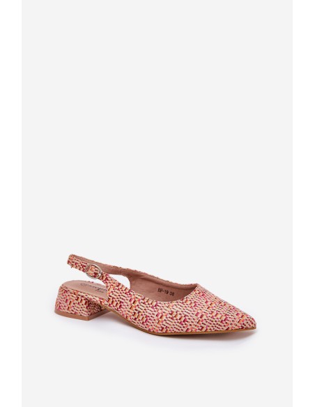 Woven Women's Sandals On A Delicate Heel Multicolor Jorela