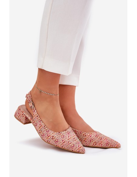 Woven Women's Sandals On A Delicate Heel Multicolor Jorela