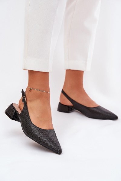 Woven Women's Sandals On Delicate Heel Black Jorela