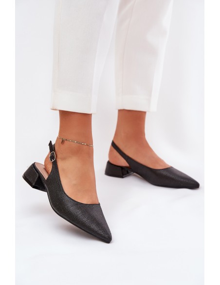 Woven Women's Sandals On Delicate Heel Black Jorela