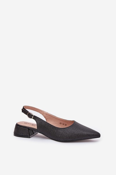 Woven Women's Sandals On Delicate Heel Black Jorela 2