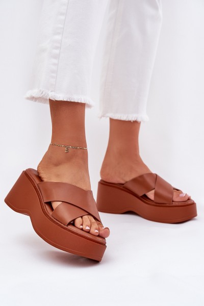 Women's Platform And Wedge Sandals Camel Nelithraea