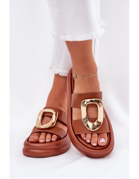 Moteriški basutės su auksine detale Camel Ularinea