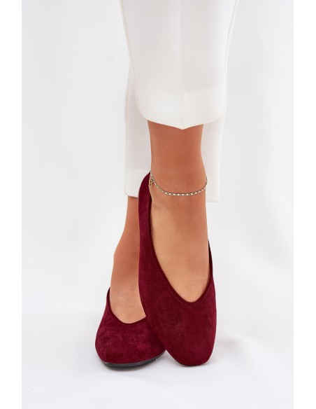 Classic Ballet Flats Made Of Eco Suede Burgundy Osallin