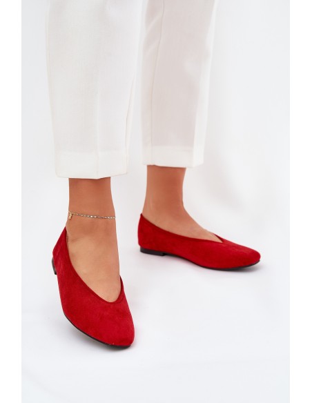 Klasikiniai baleto butai, pagaminti iš ekologiškos zomšos raudonos Osallin