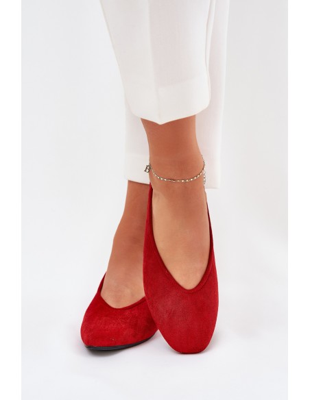 Classic Ballet Flats Made Of Eco Suede Red Osallin