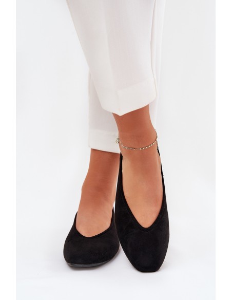 Classic Ballet Flats Made Of Eco Suede Black Osallin