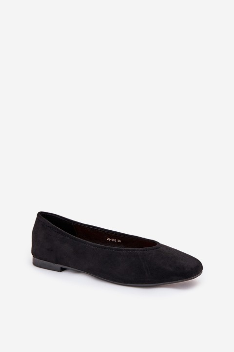 Classic Ballet Flats Made Of Eco Suede Black Osallin