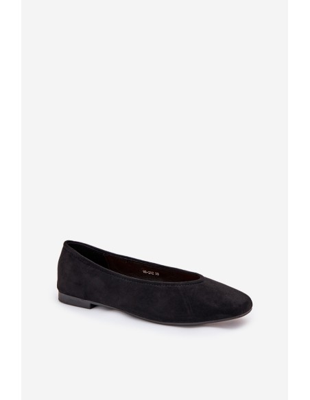 Classic Ballet Flats Made Of Eco Suede Black Osallin