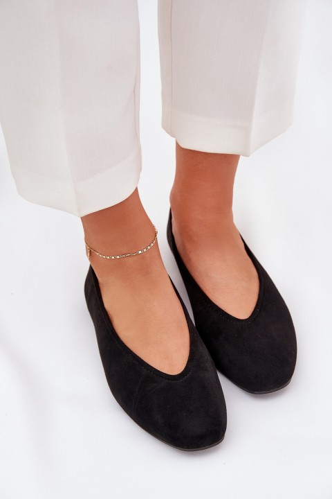 Classic Ballet Flats Made Of Eco Suede Black Osallin
