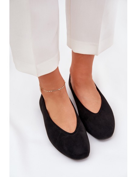 Classic Ballet Flats Made Of Eco Suede Black Osallin