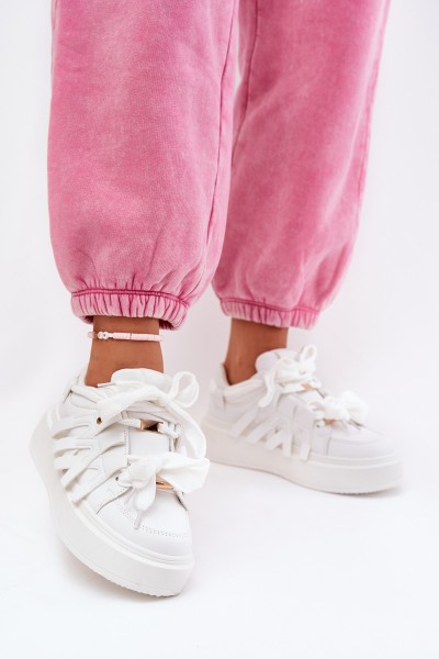 Eco Leather Sneakers On Platform White Penolle