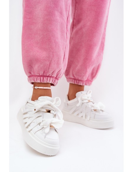 Eco Leather Sneakers On Platform White Penolle