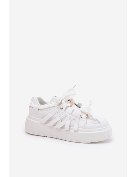 Eco Leather Sneakers On Platform White Penolle
