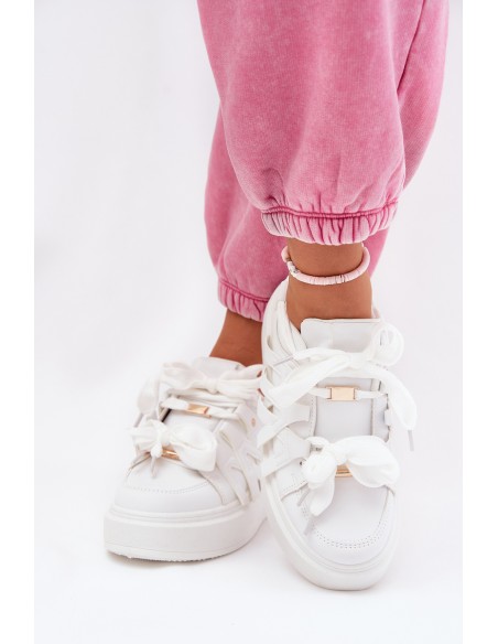 Eco Leather Sneakers On Platform White Penolle