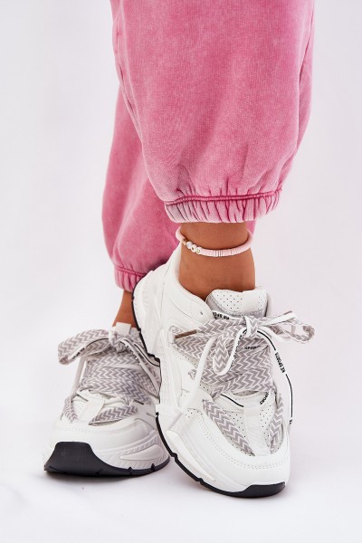 Sneakers Women Sports Shoes With Double Lacing White Efobell