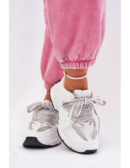 Sneakers Women Sports Shoes With Double Lacing White Efobell