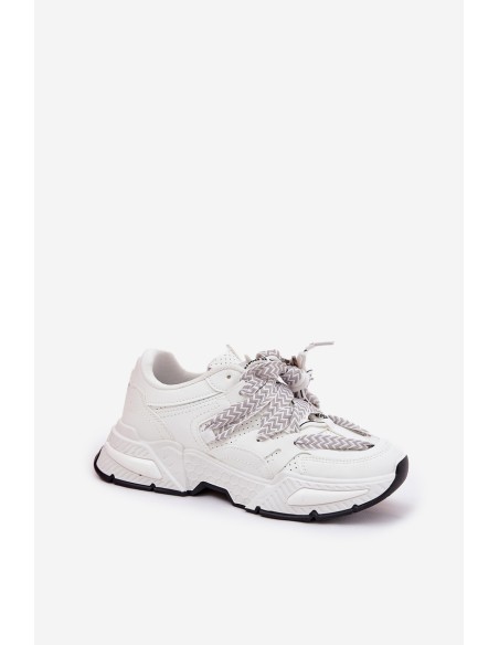 Sneakers Women Sports Shoes With Double Lacing White Efobell