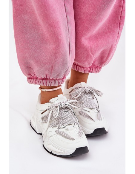 Sneakers Women Sports Shoes With Double Lacing White Efobell
