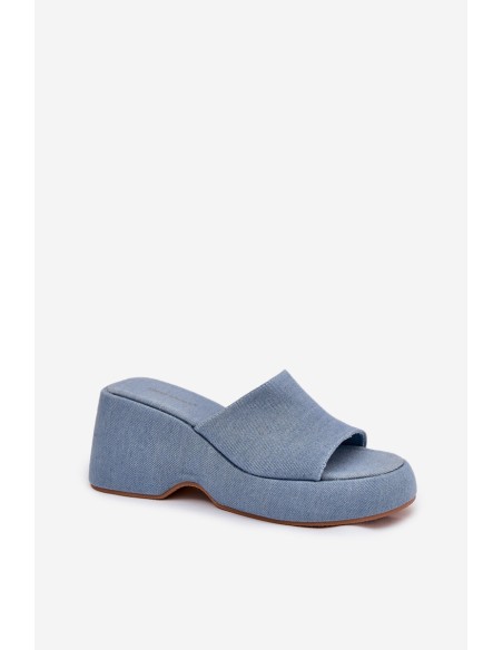 Fabric Women's Slippers On Platform And Wedge Jeans Afisal