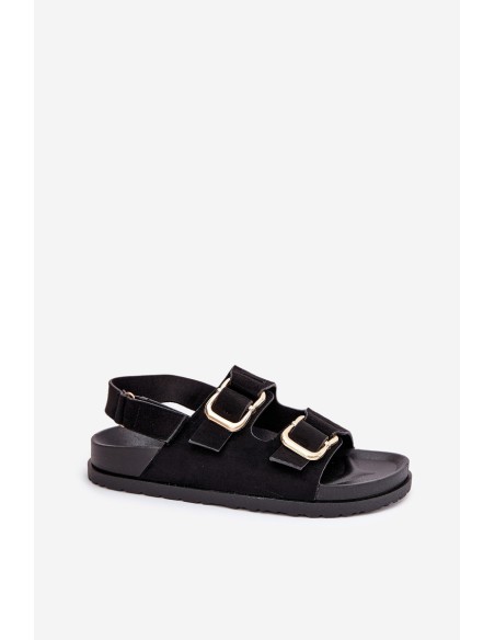 Women Sandals With Buckles Black Seladith