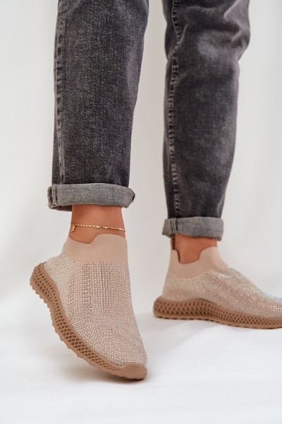 Women's Slip-On Sports Shoes With Decoration D&A TW121 Beige