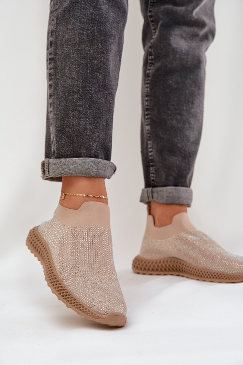 Women's Slip-On Sports Shoes With Decoration D&A TW121 Beige