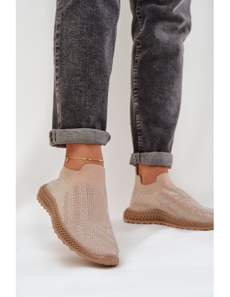 Women's Slip-On Sports Shoes With Decoration D&A TW121 Beige