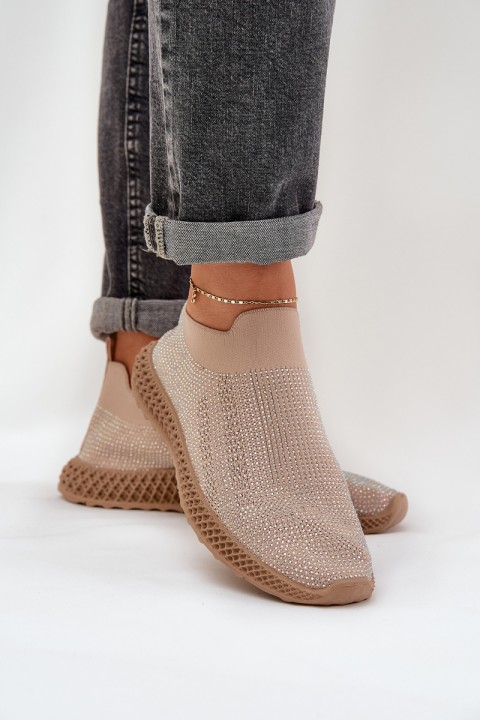 Women's Slip-On Sports Shoes With Decoration D&A TW121 Beige