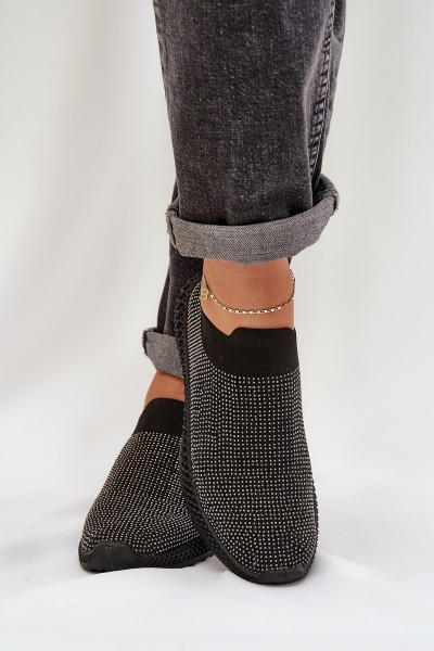 Moteriški sportiniai batai su puošmena, juodi