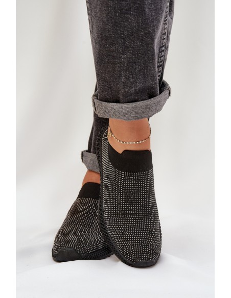 Moteriški sportiniai batai su puošmena, juodi