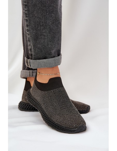 Ladies Slip-On Sports Shoes With Decoration D&A TW121 Black