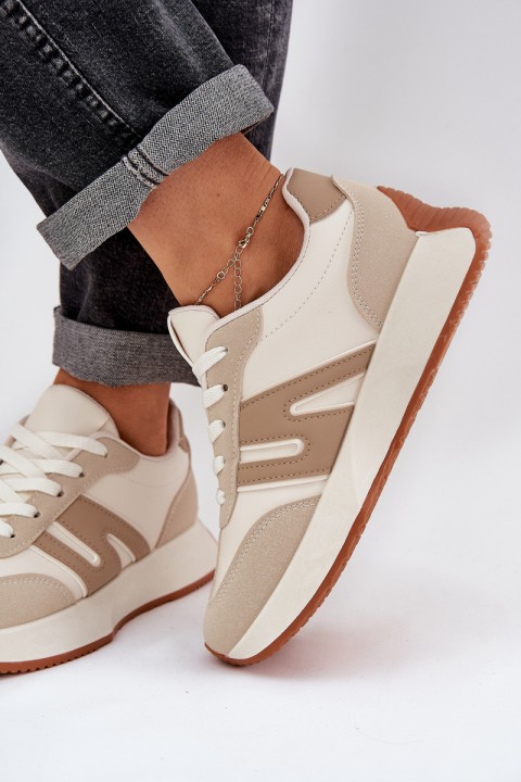 Beige Women's Platform Sports Shoes Emidi